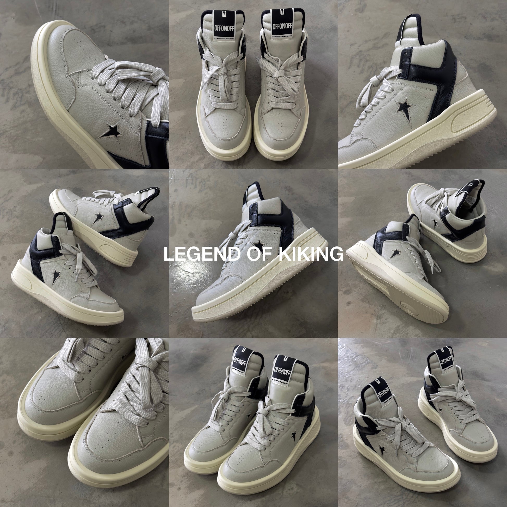 RO High-Top Leather Sneakers - Rick Owens Round-Toe Lace-Ups