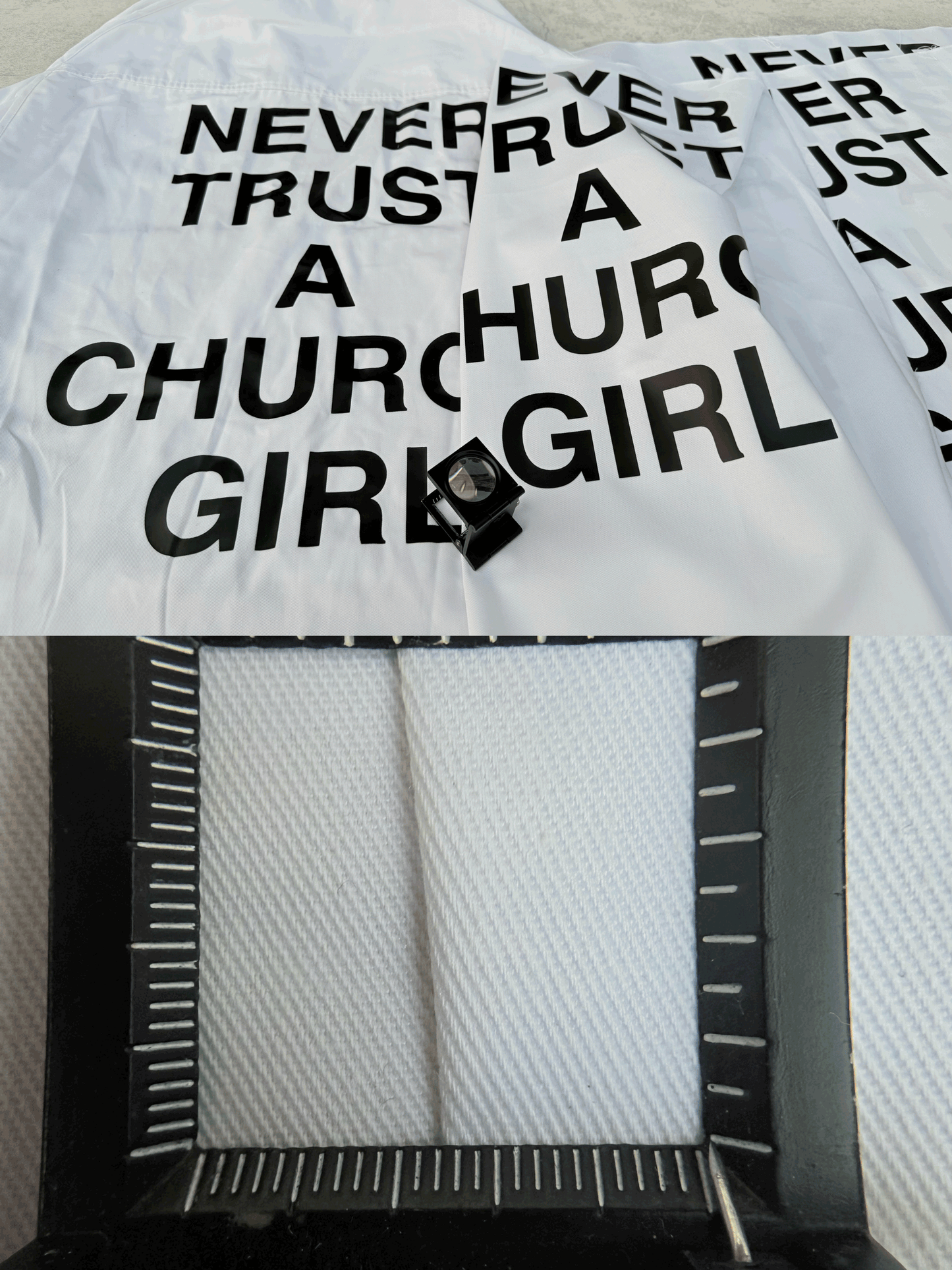 Hood By Air Religious Girl Print Shirt – White Oversized Casual Fit