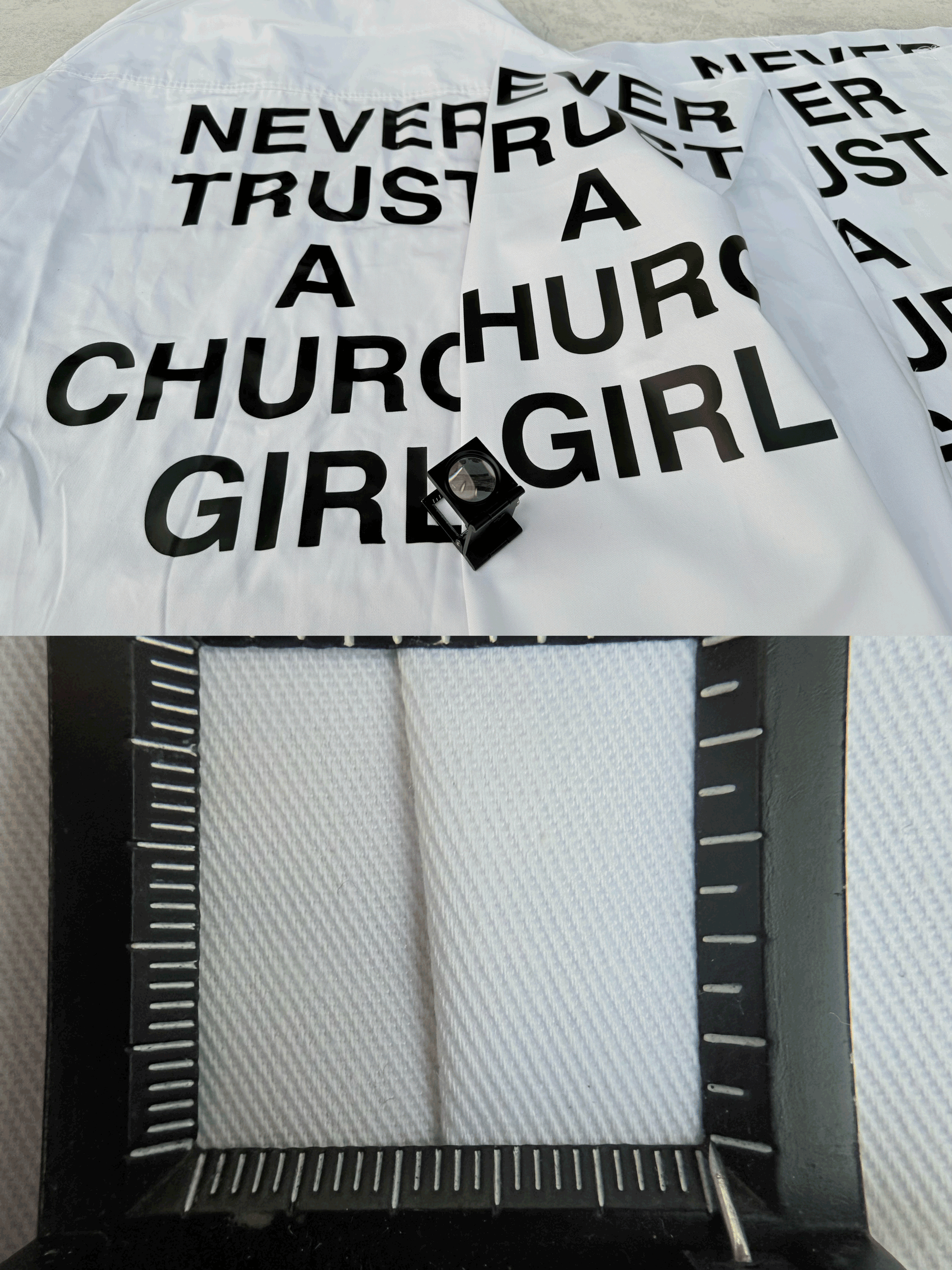 Hood By Air Religious Girl Print Shirt – White Oversized Casual Fit