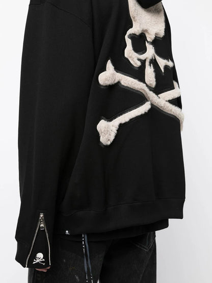 Mastermind Dark Skull Rabbit Fur Embroidery Faux Fur Heavyweight MMJ Hoodie
