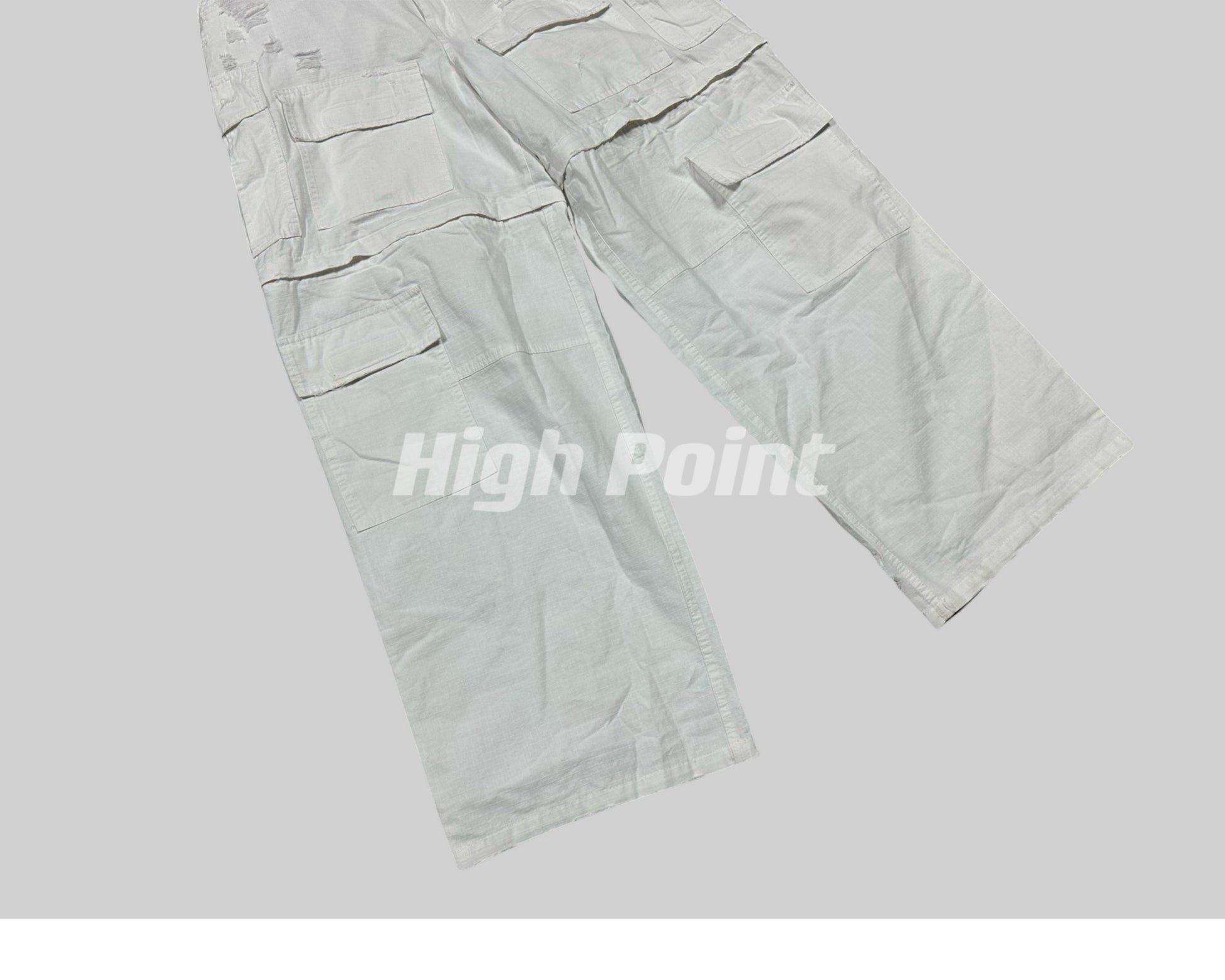 23AW Runway Designer B Vers. Off-White Distressed Cargo Work Pants Detachable - Size avaliable S M L XL