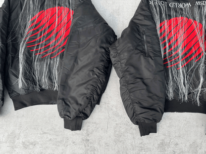 Hood By Air Fringe Bomber – HBA Embroidered Slogan Jacket