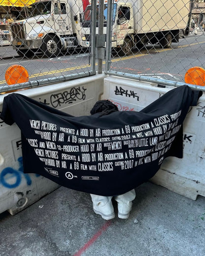 (Archive) Opium YVL x Hood By Air SS17 Cape Sleeve Tee - Oversized Graphic Print Short Sleeve