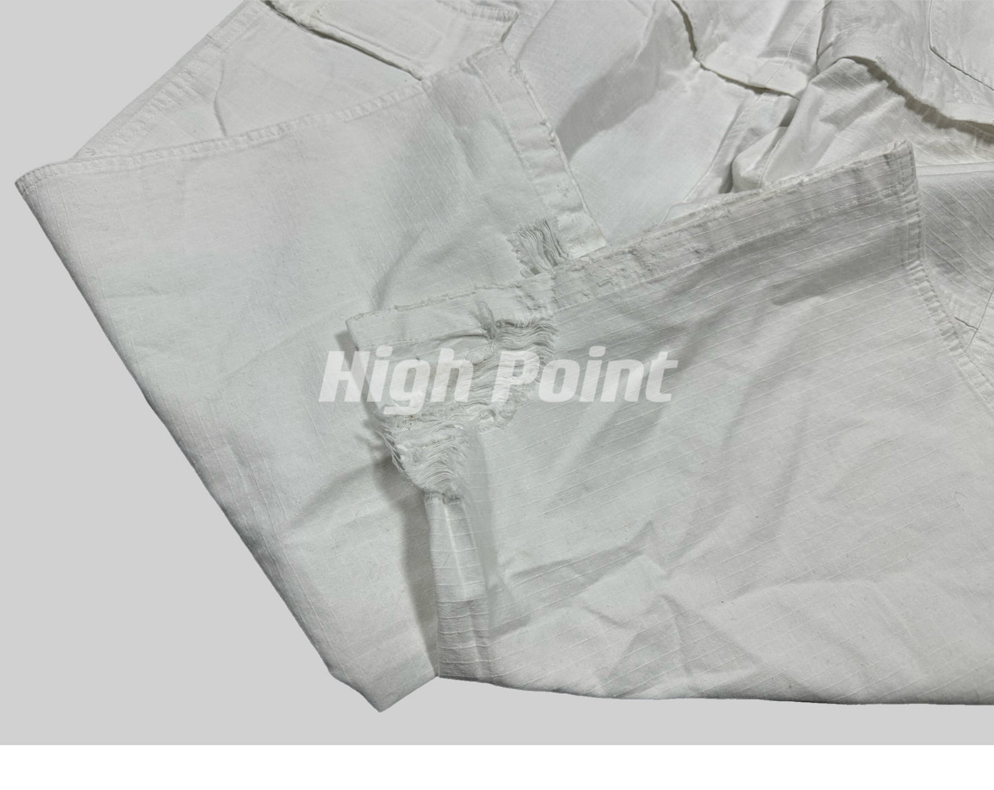 23AW Runway Designer B Vers. Off-White Distressed Cargo Work Pants Detachable - Size avaliable S M L XL
