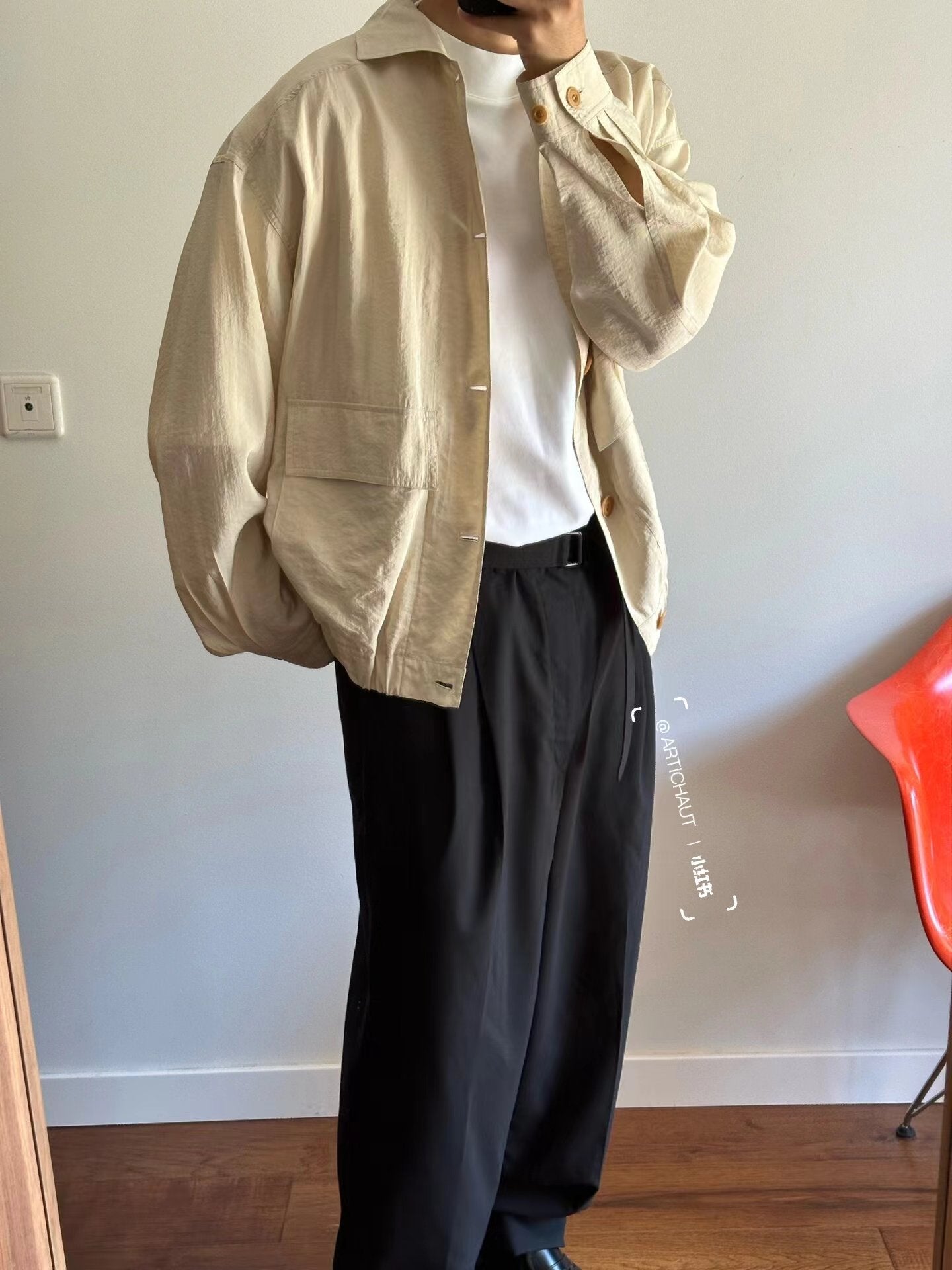 Lemaire SS19 Dry Silk Harrington Jacket - Minimalist Boxy Outerwear