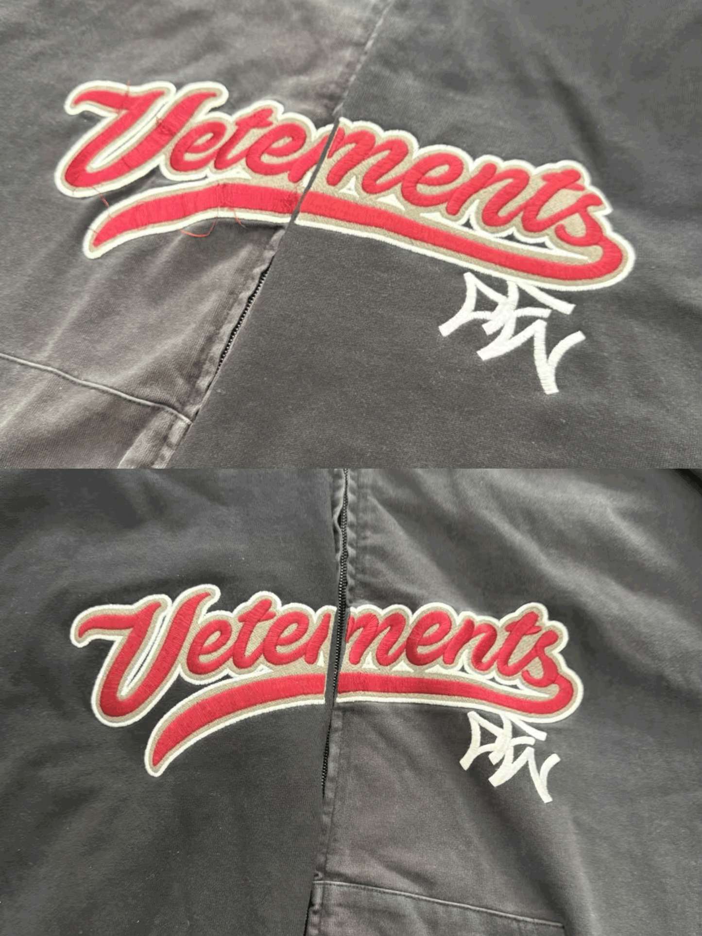 Vetements ’Bro’ Cropped Zip-Up Hoodie - Archive Oversized Sweatshirt