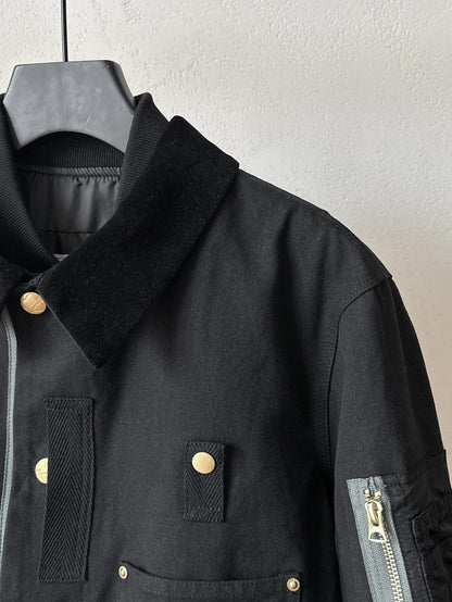 Detroit Double Collar Carhartt X Sacai Jacket Canvas Patchwork Workwear