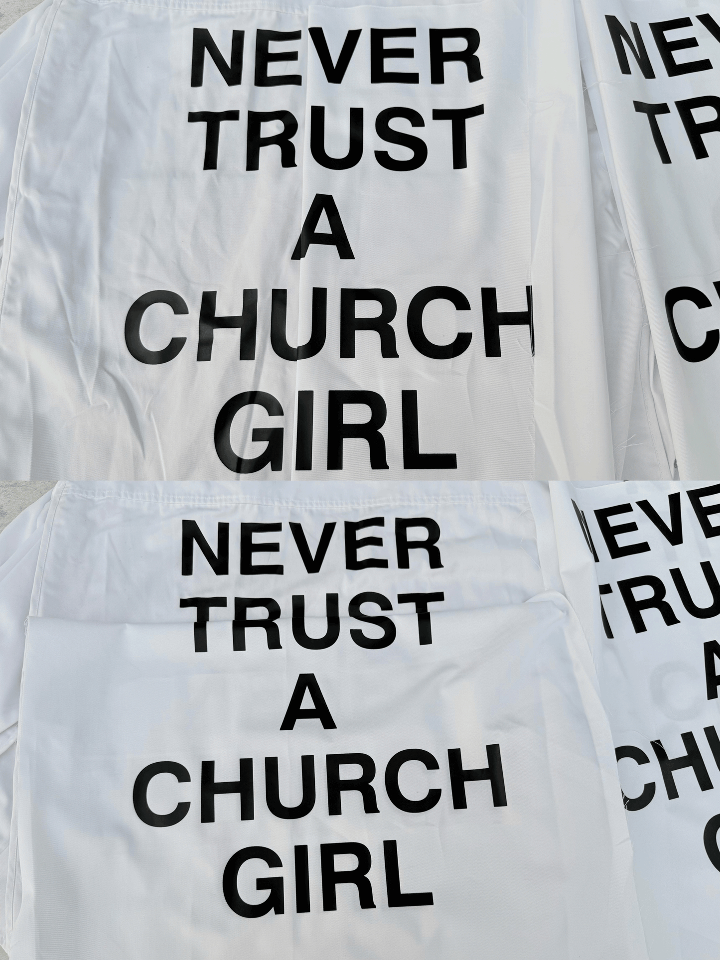 Hood By Air Religious Girl Print Shirt – White Oversized Casual Fit