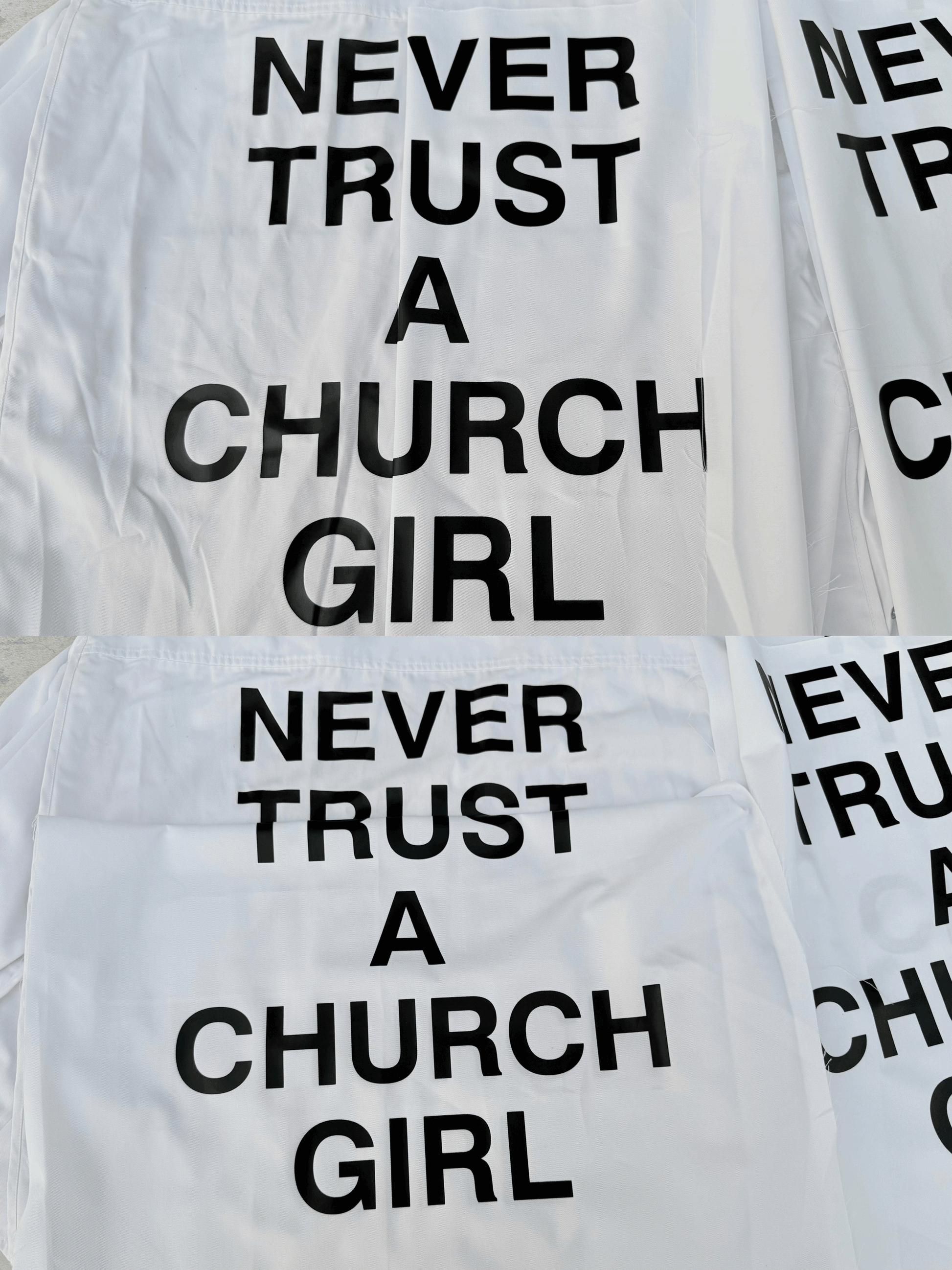Hood By Air Religious Girl Print Shirt – White Oversized Casual Fit