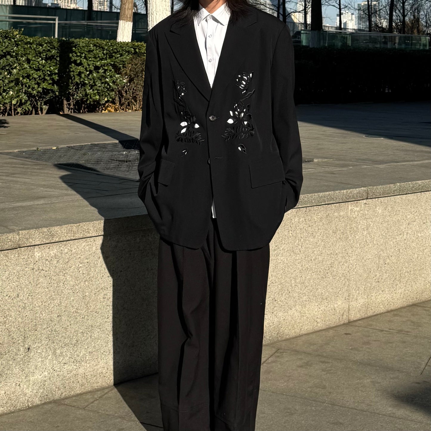 Yohji ’Flower & Youth’ Wool Blazer - Lotus Cut-Out Detailing