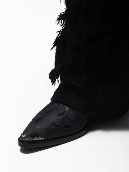 Top-Grain Leather Sole Chelsea Boots -Handcraft Distressed Western Metal Toe Cap
