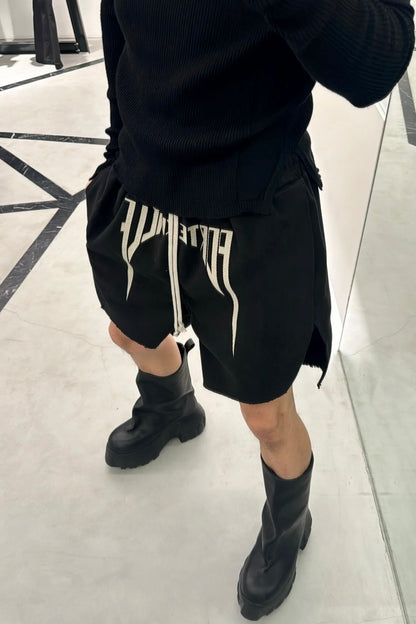 RO ACBT Boxing Shorts - Heavyweight Embroidered Logo Drawstring Cropped Pants