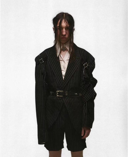 ERD SS24 ’Depressed Heir’ Bat-Studded Punk Belt - Top-Grain Cowhide Rocker Strap