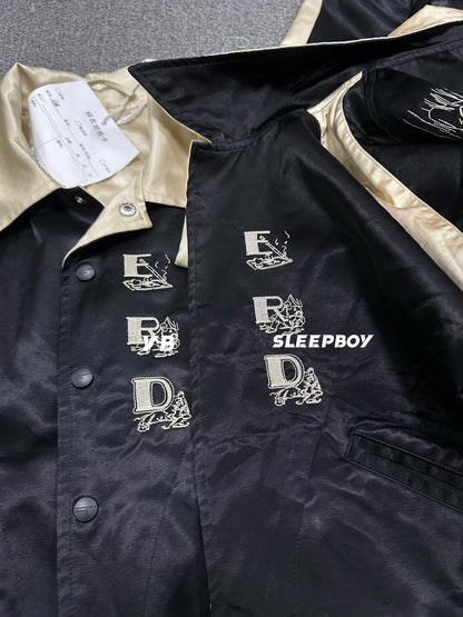 ERD AW24 ’Opium Den’ Varsity Jacket - Silk Court Embroidery Baseball Coat