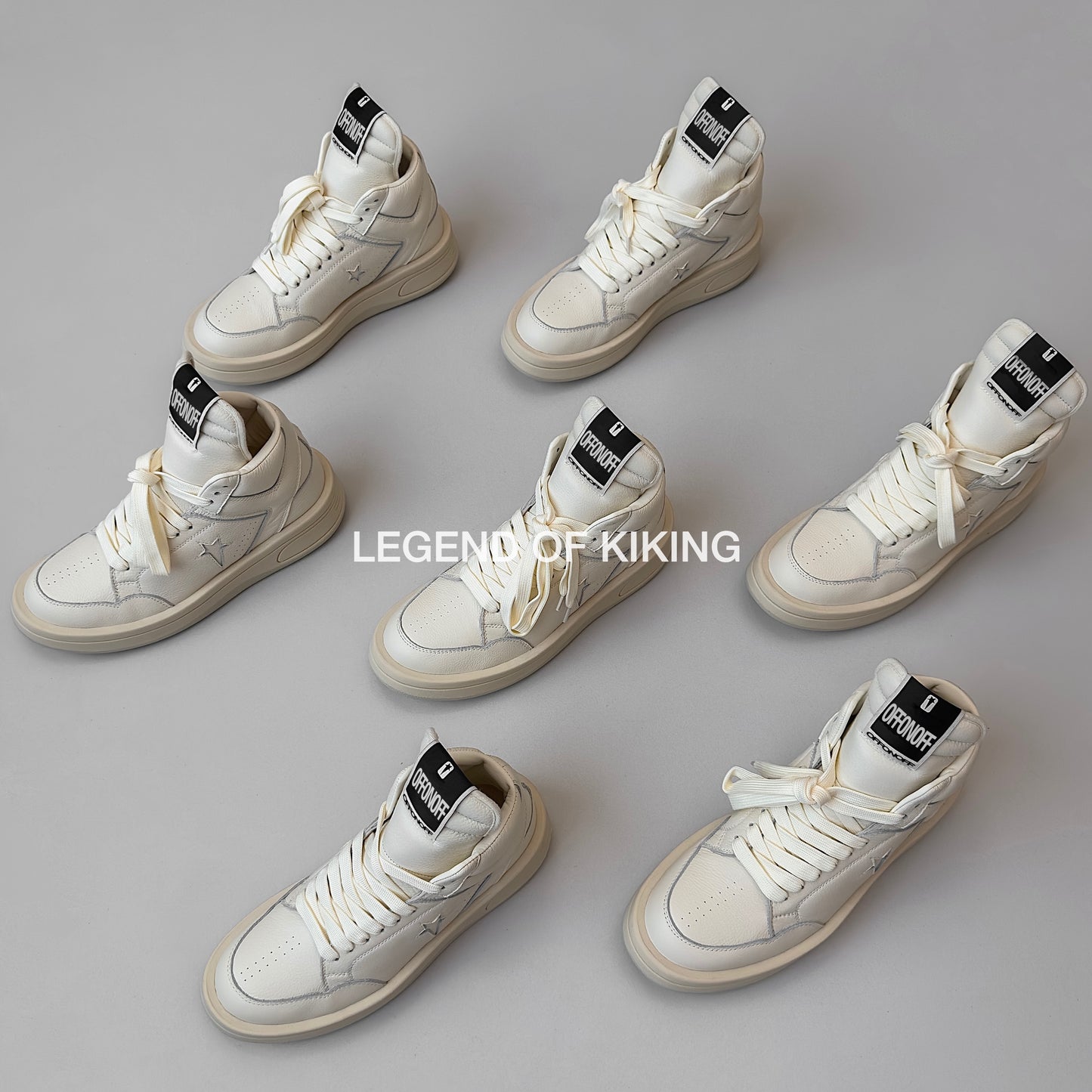 RO High-Top Leather Sneakers - Rick Owens Round-Toe Lace-Ups