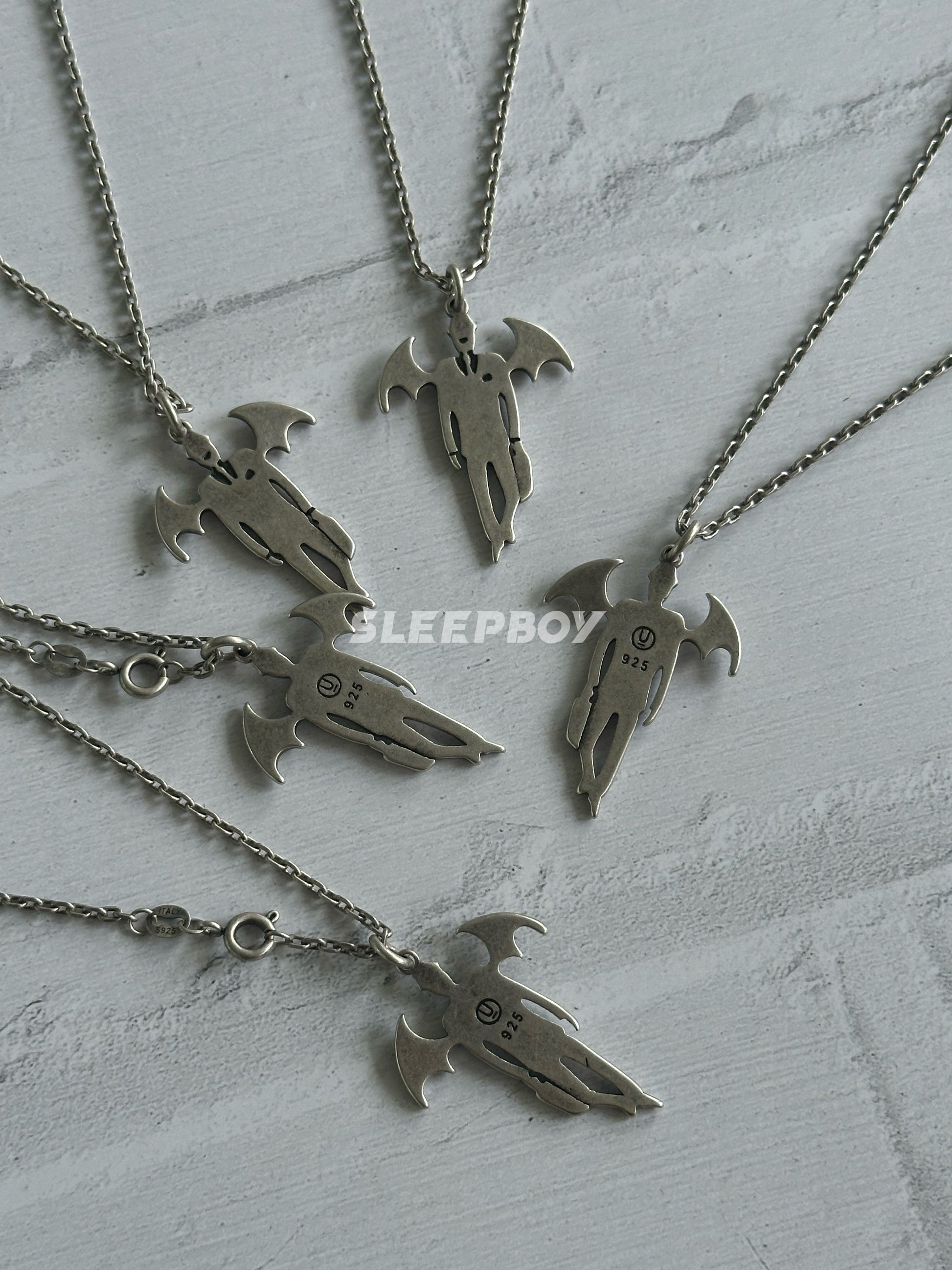 UNDERCOVER AW02 ’Vampire’ Pendant Necklace - 925 Silver Demon Talisman
