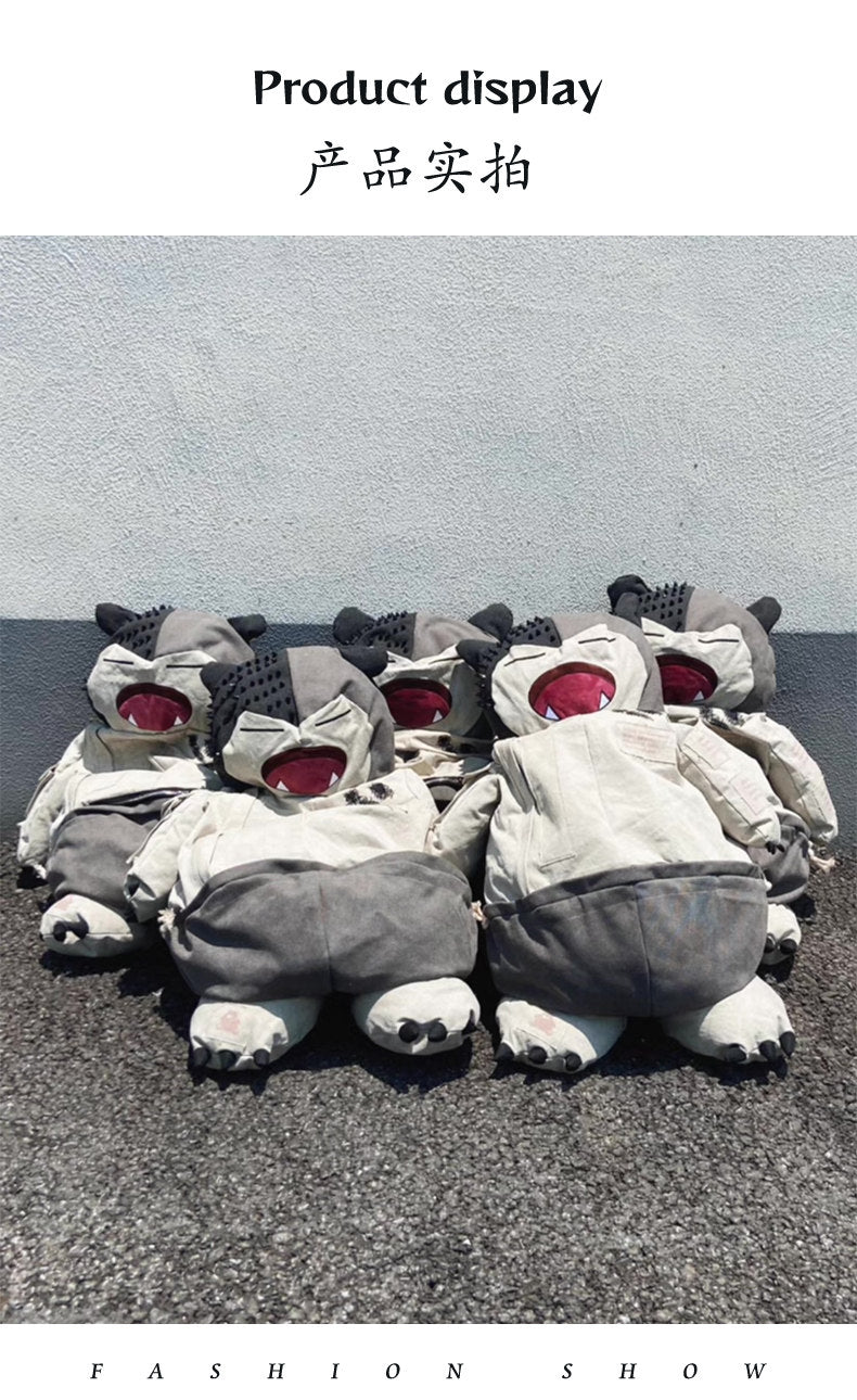 Snorlax Graphic Canvas Tote Bag - Anime Streetwear - SNORLAX