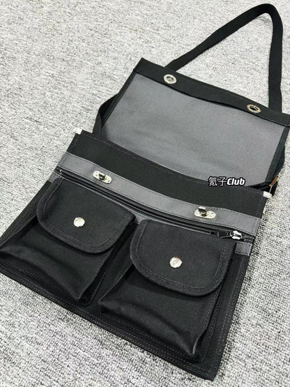 CDG-Vibe Commuter Messenger Bag - Vintage Large-Capacity Crossbody Tote - Black