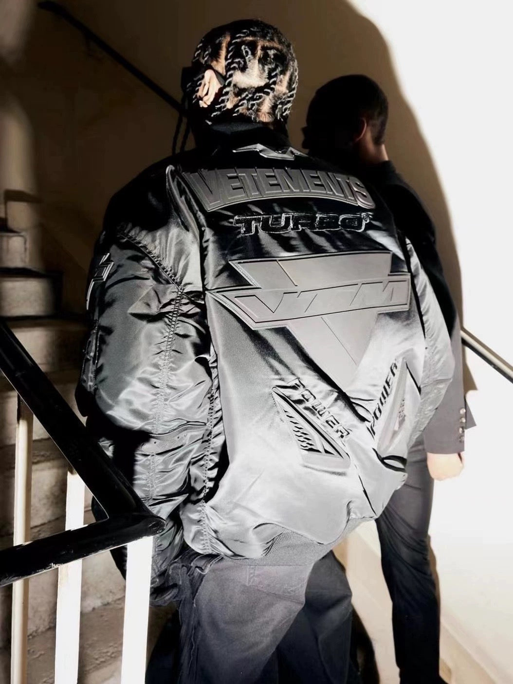 Vetements 23FW Alpha Black Race Car Air Force Jacket Cotton Bomber