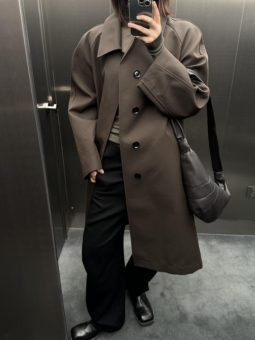 24FW Lemaire Wool Blend Coat – Heavyweight Raglan Long Trench