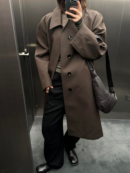 24FW Lemaire Wool Blend Coat – Heavyweight Raglan Long Trench