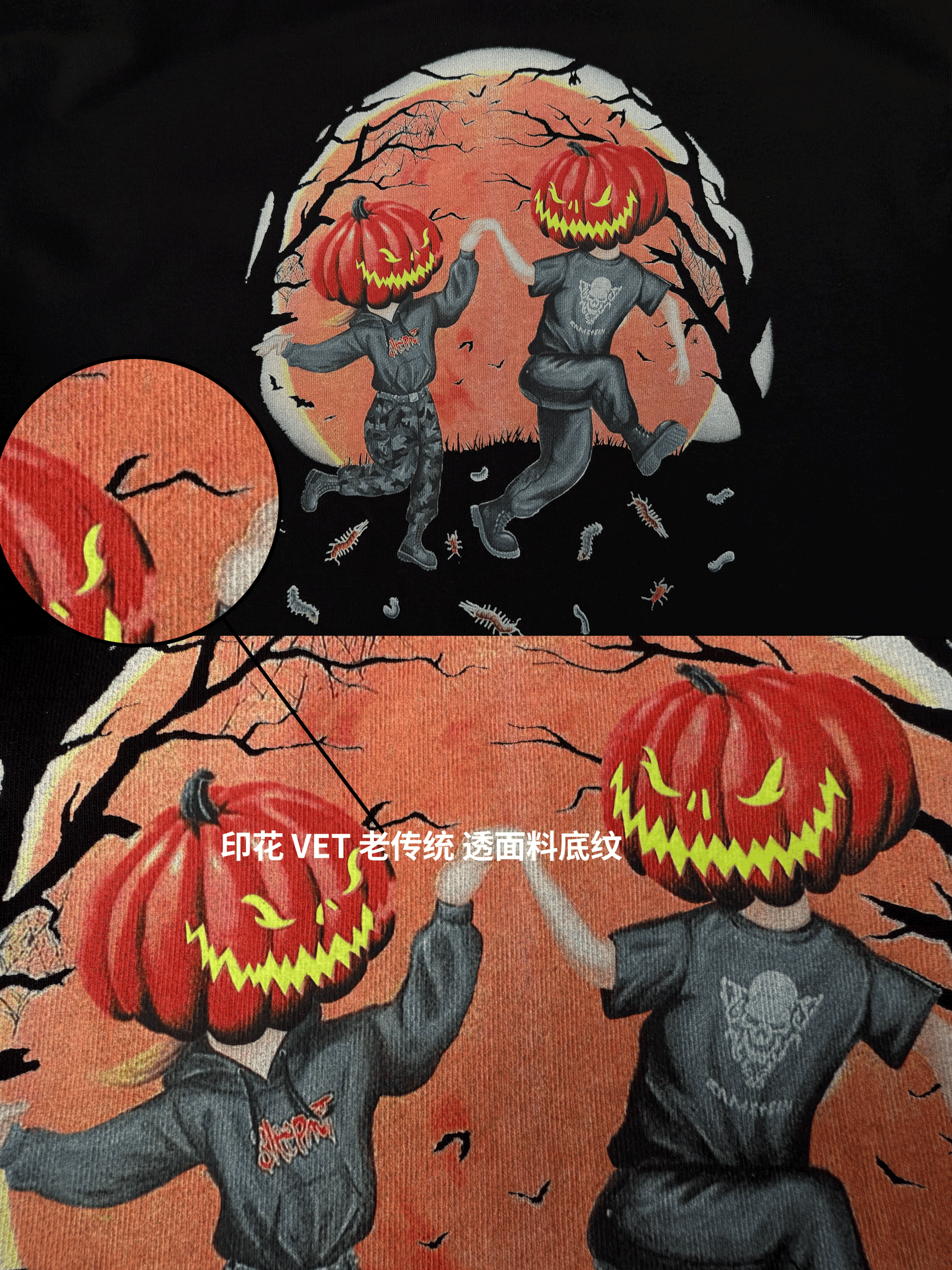 Vetements AW20 ’Hocus Pocus’ Pumpkin Print Zip Hoodie - Opium Pullover