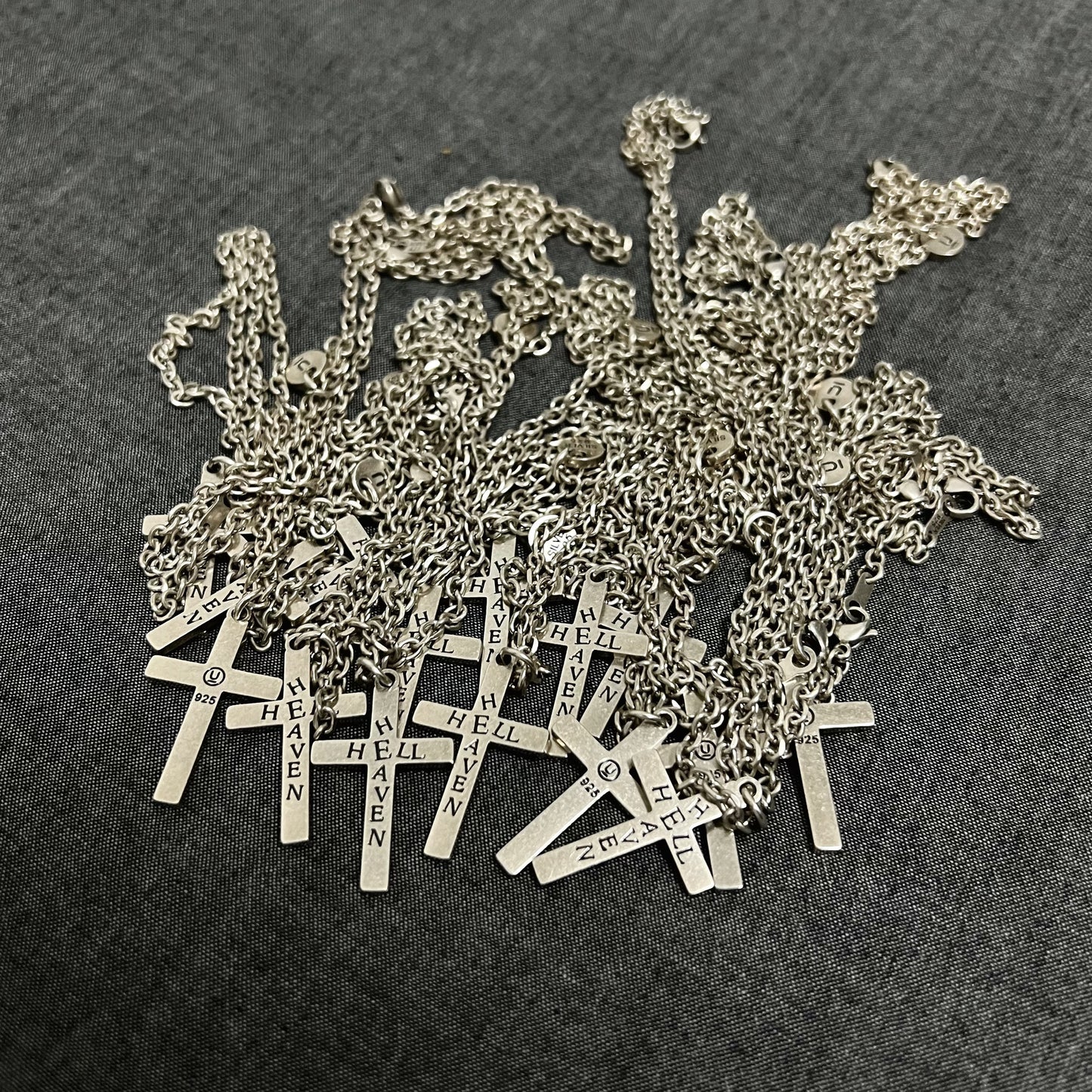 UNDERCOVER AW02 ’Witch’ Heaven/Hell Cross Pendant - 925 Silver ARCHIVE Necklace