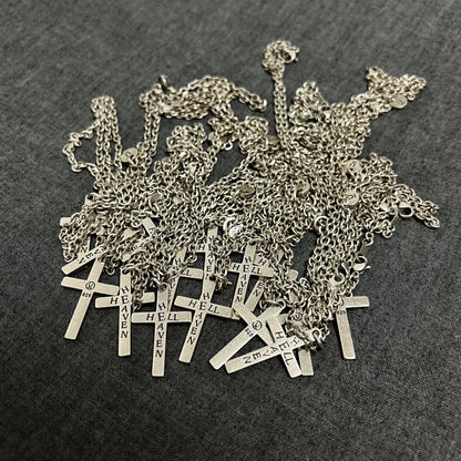 UNDERCOVER AW02 ’Witch’ Heaven/Hell Cross Pendant - 925 Silver ARCHIVE Necklace