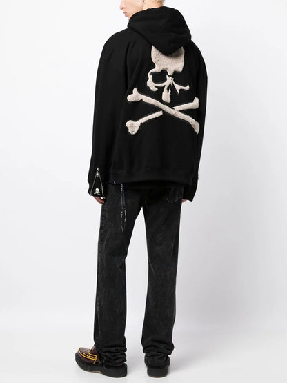 Mastermind Dark Skull Rabbit Fur Embroidery Faux Fur Heavyweight MMJ Hoodie