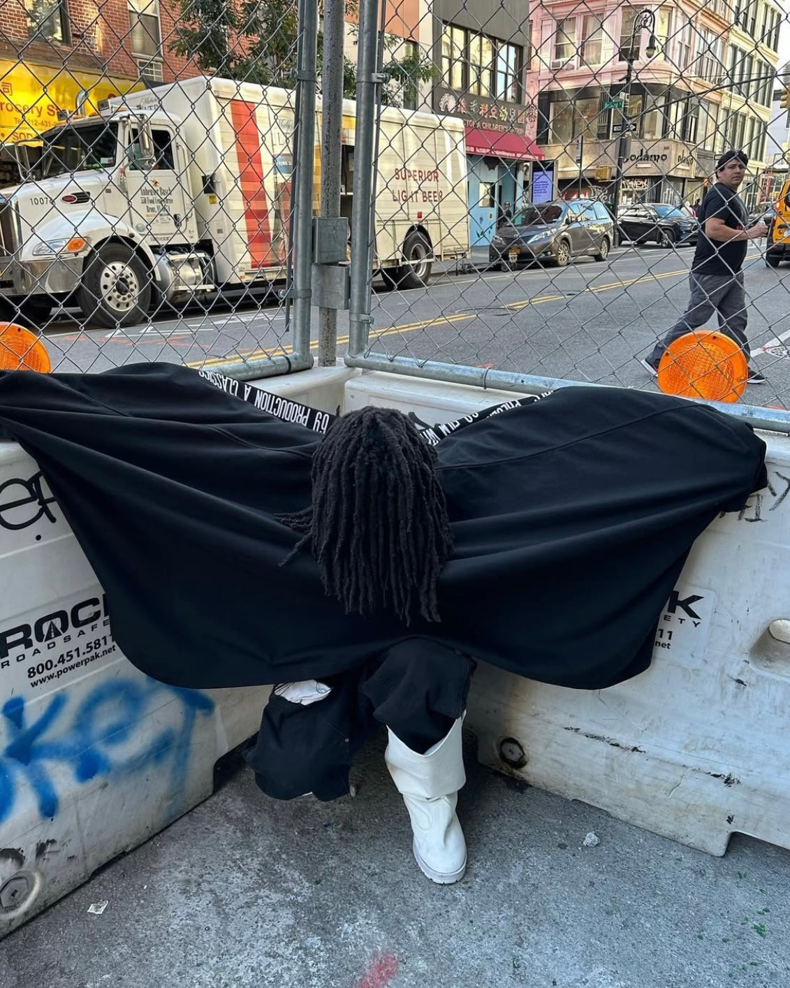 (Archive) Opium YVL x Hood By Air SS17 Cape Sleeve Tee - Oversized Graphic Print Short Sleeve