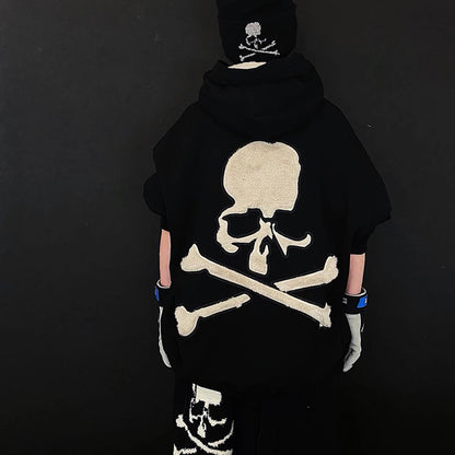 Mastermind Dark Skull Rabbit Fur Embroidery Faux Fur Heavyweight MMJ Hoodie