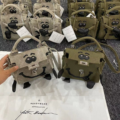 Readymade Monster Bag - Women’s Smiley Face Shoulder Handheld Crossbody Bag - Order with colors/Style