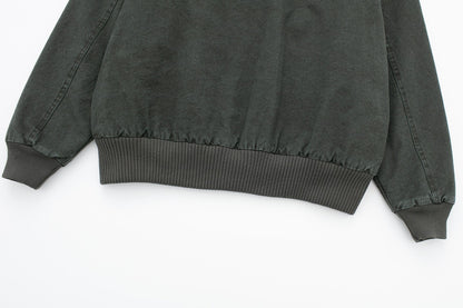 J130 Heavyweight Vintage Washed Hooded Jacket Unisex Retro Outerwear