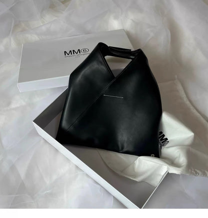 MM6 Triangle Tote Bag Margiela Maison Shoulder Bag - Premium Cowhide Handbag - Small Tote