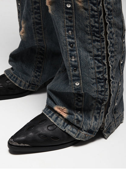Top-Grain Leather Sole Chelsea Boots -Handcraft Distressed Western Metal Toe Cap