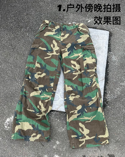 Vintage M65 Remake Camo Work Pants - Baggy Wide-Leg Trousers Playboi Carti