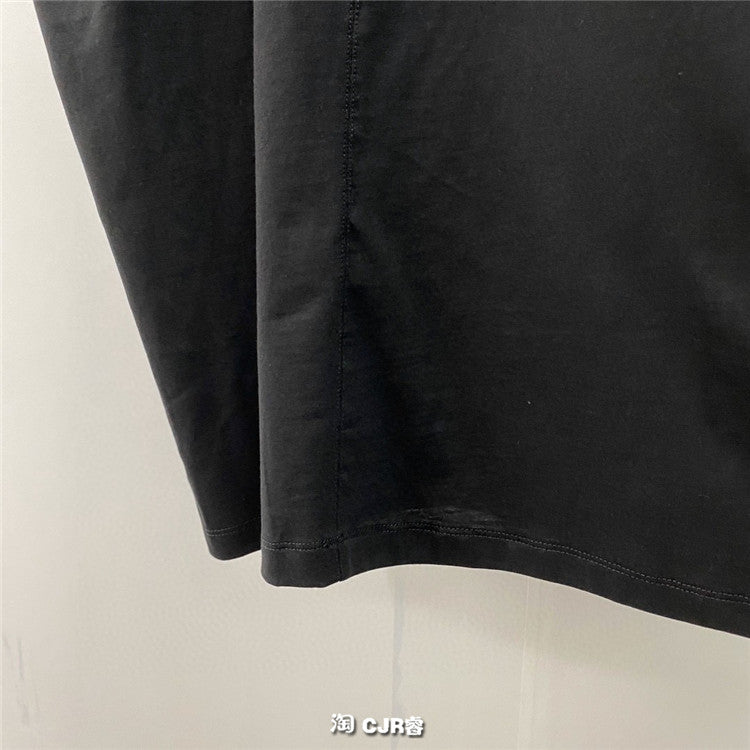 Dark Avant-garde Rick Owen Slogan RO Print Oversized Short Sleeve Tee