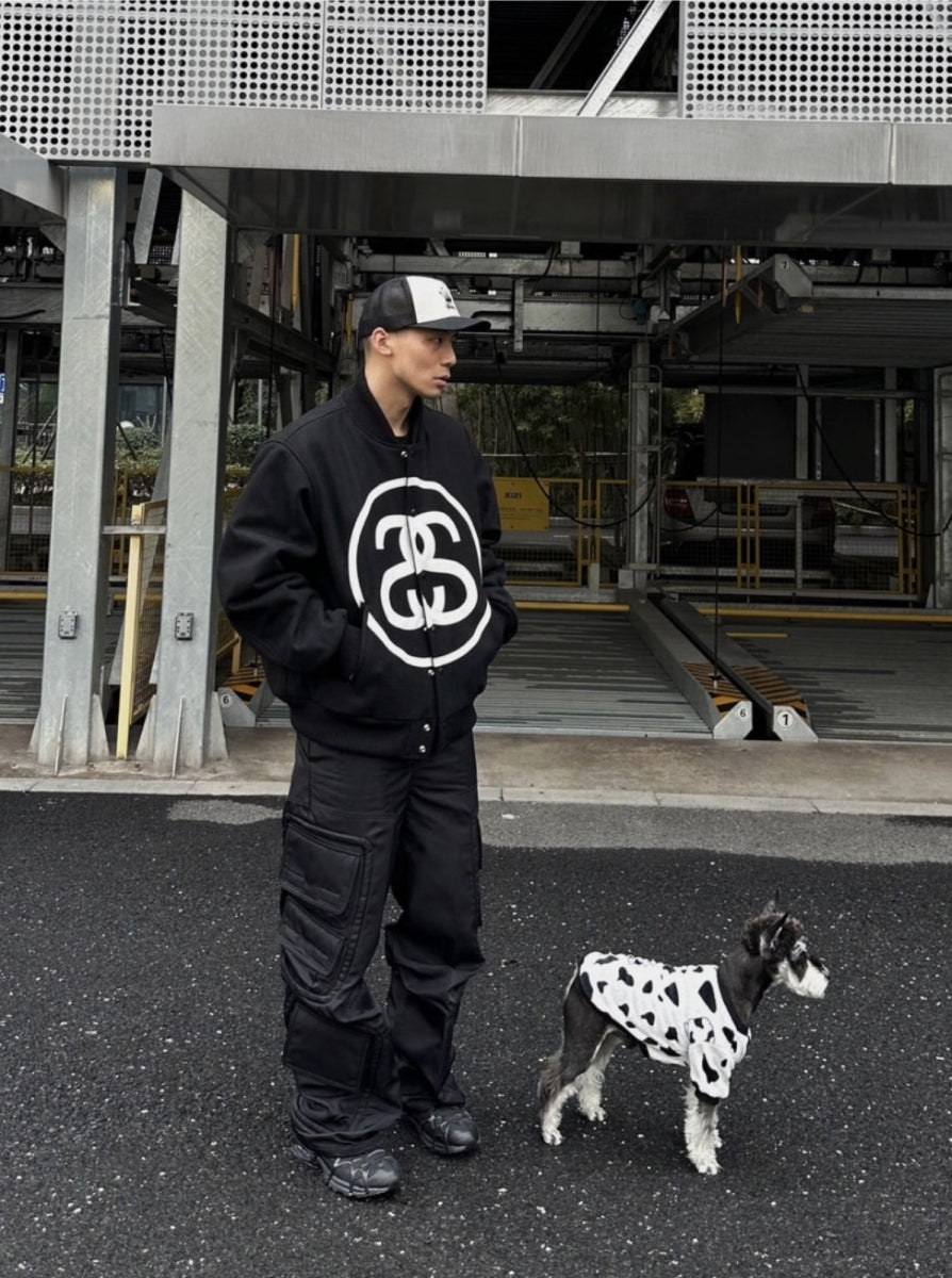 i795 Double-S Stussy Wool Varsity Jacket – Heavyweight Loose Baseball