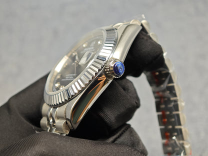 TYPE 6 BAPEX Gold-Green Ape Power Watch - Fluted Bezel Datejust Mechanical Wristwatch