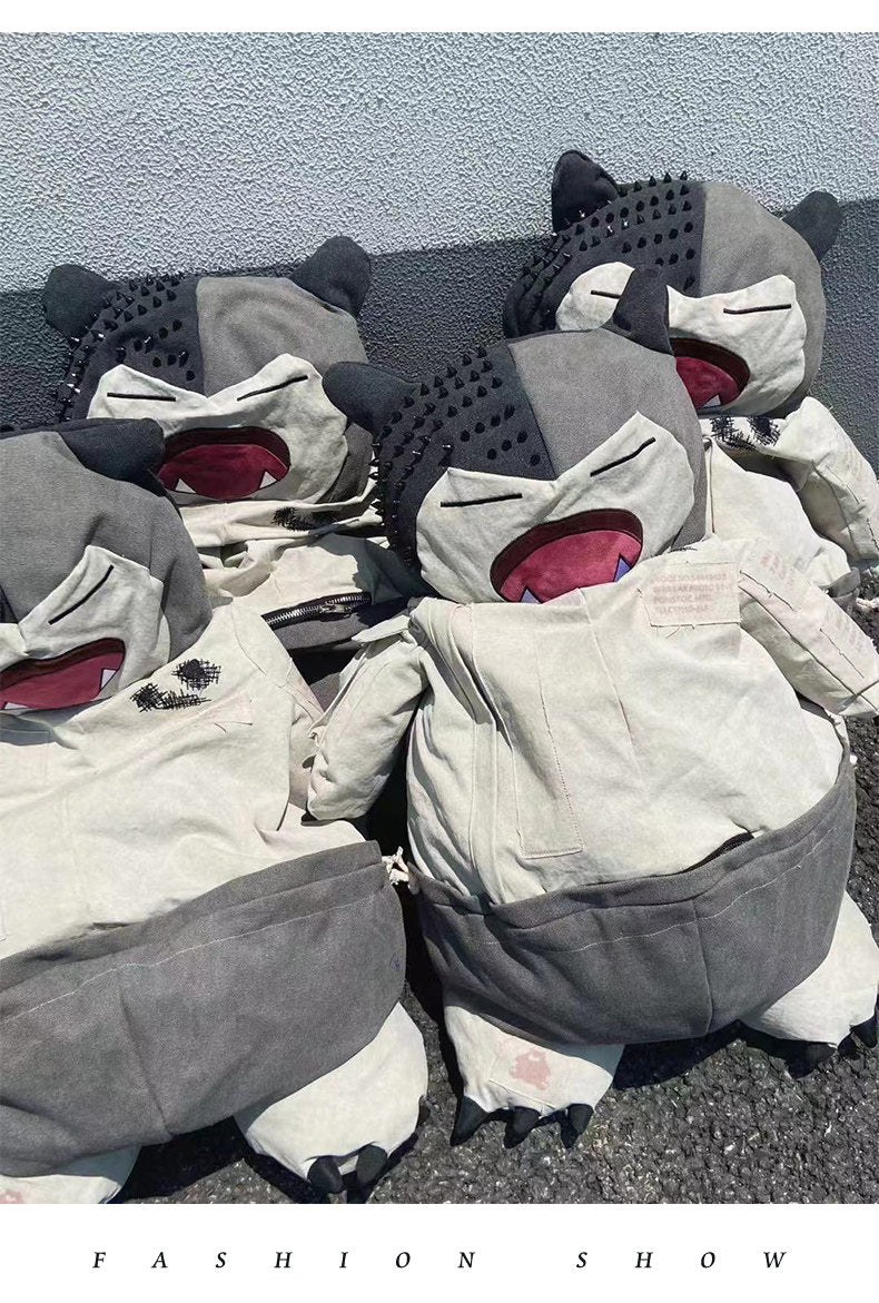 Snorlax Graphic Canvas Tote Bag - Anime Streetwear - SNORLAX