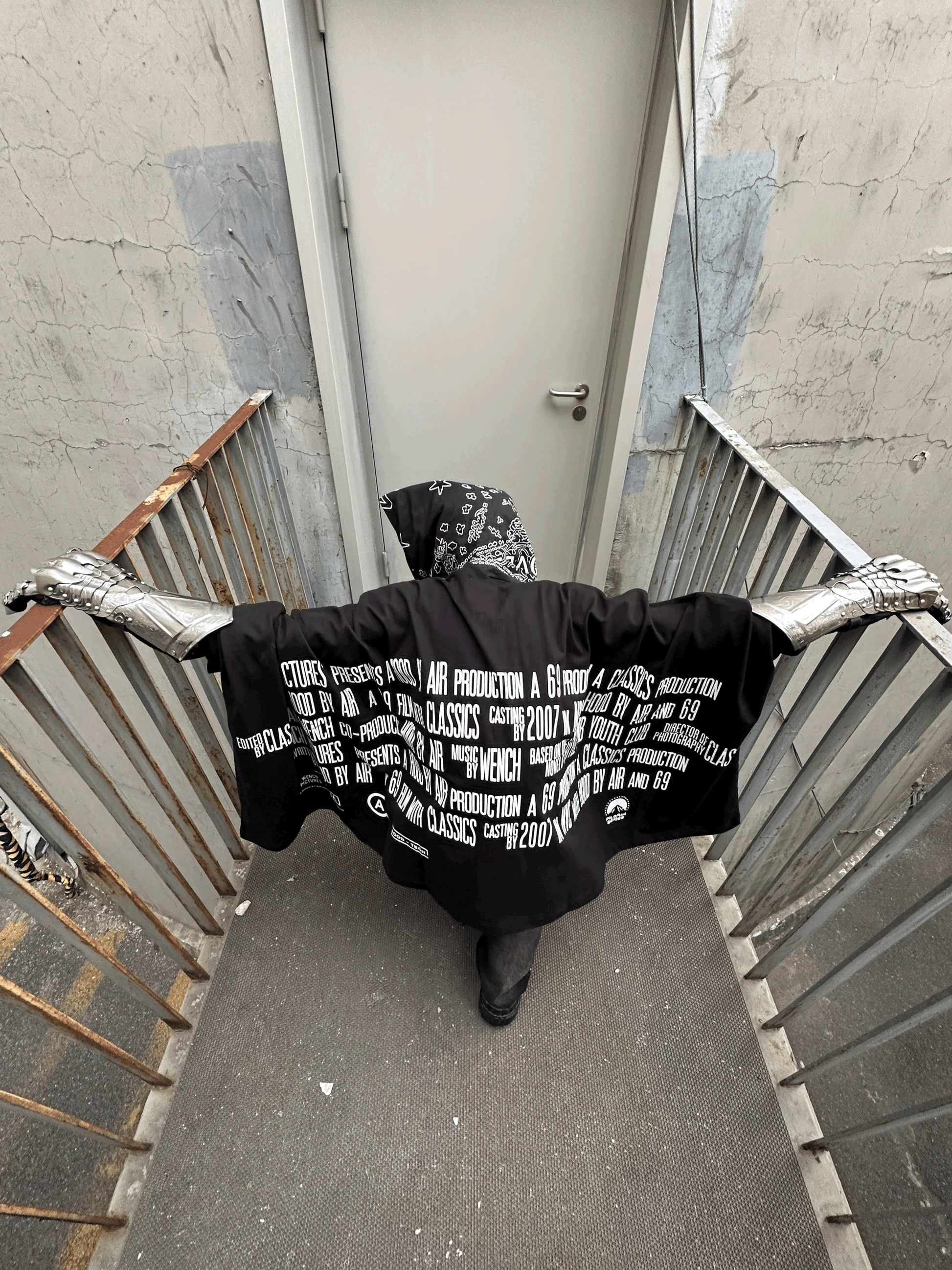 (Archive) Opium YVL x Hood By Air SS17 Cape Sleeve Tee - Oversized Graphic Print Short Sleeve