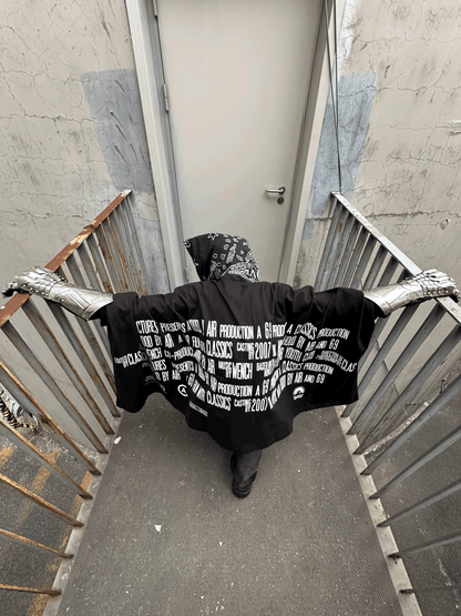 (Archive) Opium YVL x Hood By Air SS17 Cape Sleeve Tee - Oversized Graphic Print Short Sleeve