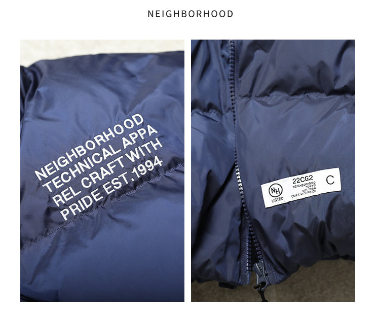 NEIGHBORHOOD Jacket Embroidered Casual Down Long-Sleeve 90% Down Coats