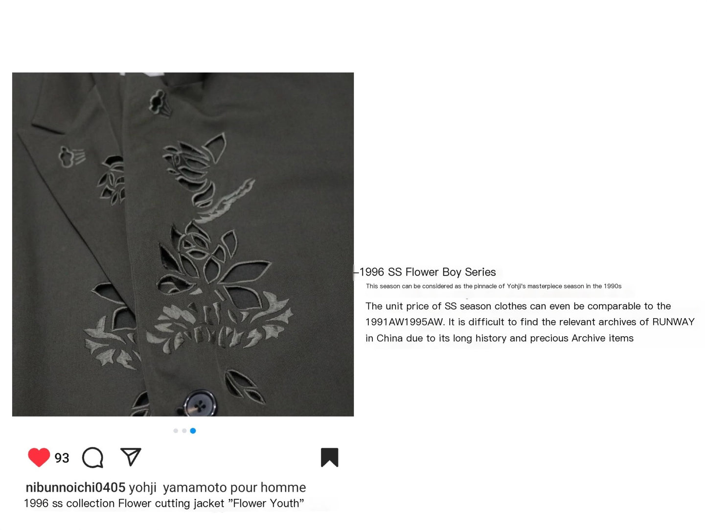 Yohji ’Flower & Youth’ Wool Blazer - Lotus Cut-Out Detailing