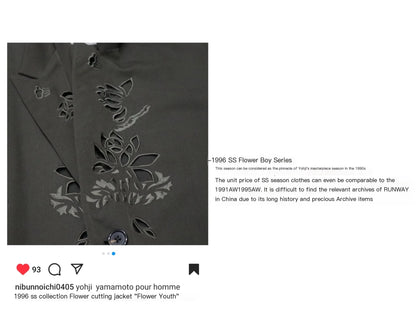 Yohji ’Flower & Youth’ Wool Blazer - Lotus Cut-Out Detailing
