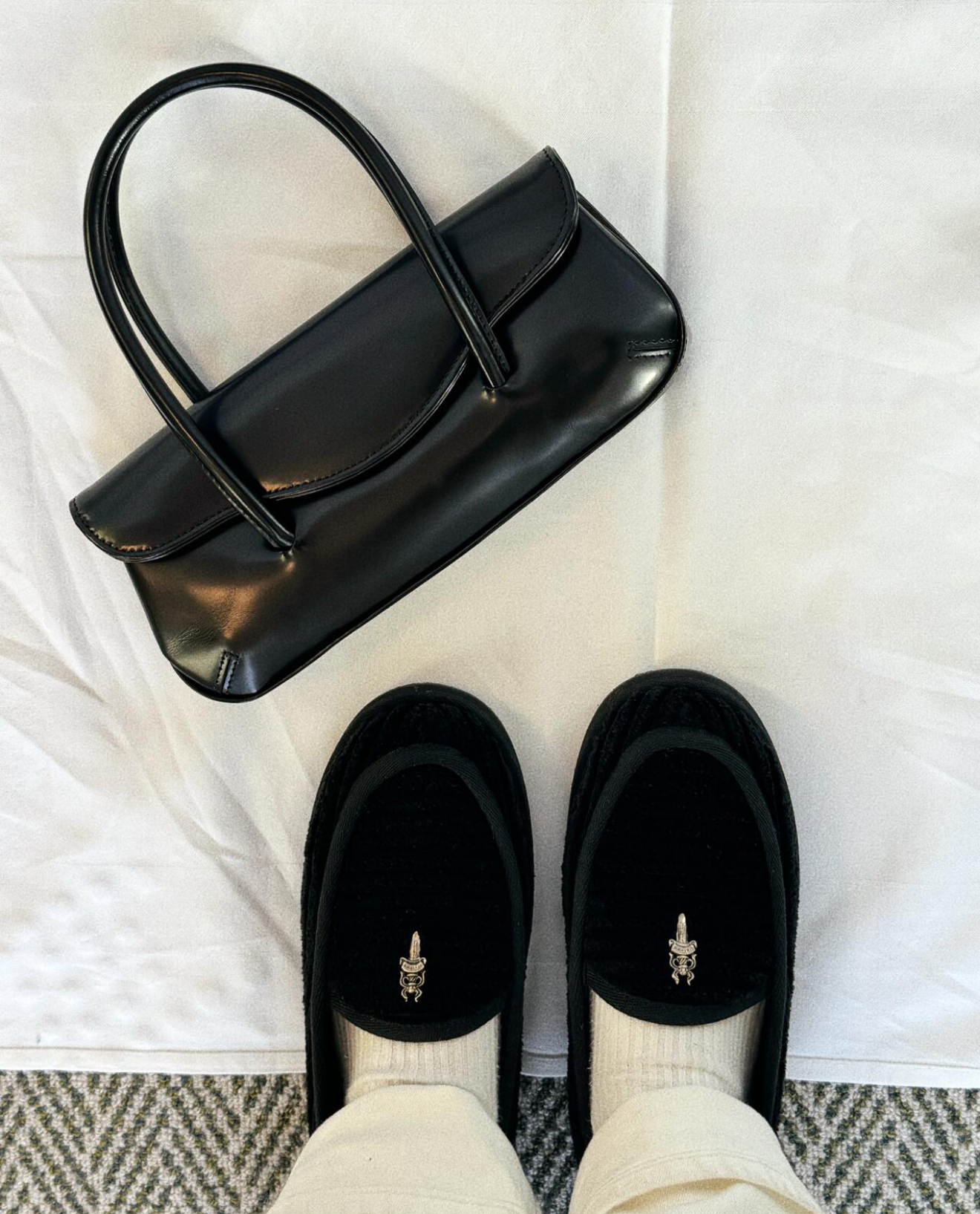 Dagger Loafer - Chorme 925 Silver Accent Black Corduroy Slip-On
