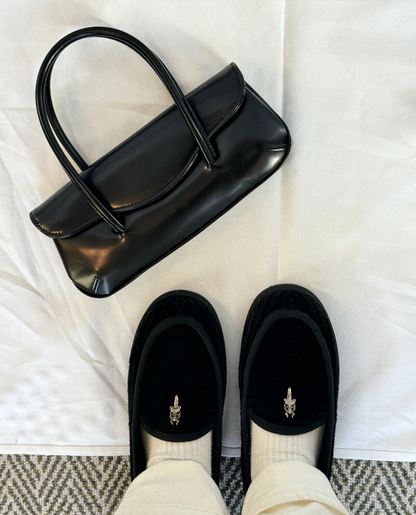 Dagger Loafer - Chorme 925 Silver Accent Black Corduroy Slip-On