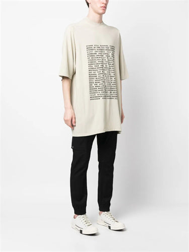 Dark Avant-garde Rick Owen Slogan RO Print Oversized Short Sleeve Tee