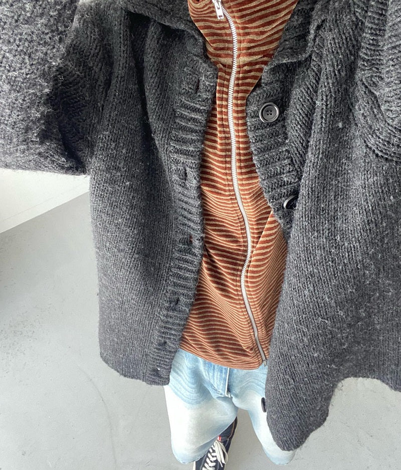 OUR LEGACY 23FW Wool Blend Pilled Knit Cardigan Jacket Unisex Cleanfit