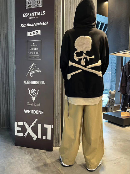 Mastermind Dark Skull Rabbit Fur Embroidery Faux Fur Heavyweight MMJ Hoodie